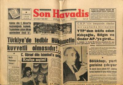 Son Havadis Gazetesi 9 Temmuz 1962 - Bin Bella Taraftarları Oran Üzerine Yürüyor GZ74032 - 1