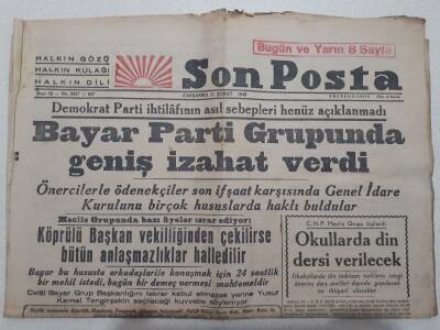 Son Posta Gazetesi 11 Şubat 1948 - Okullarda Din Dersi Verilecek GZ71678 - 1