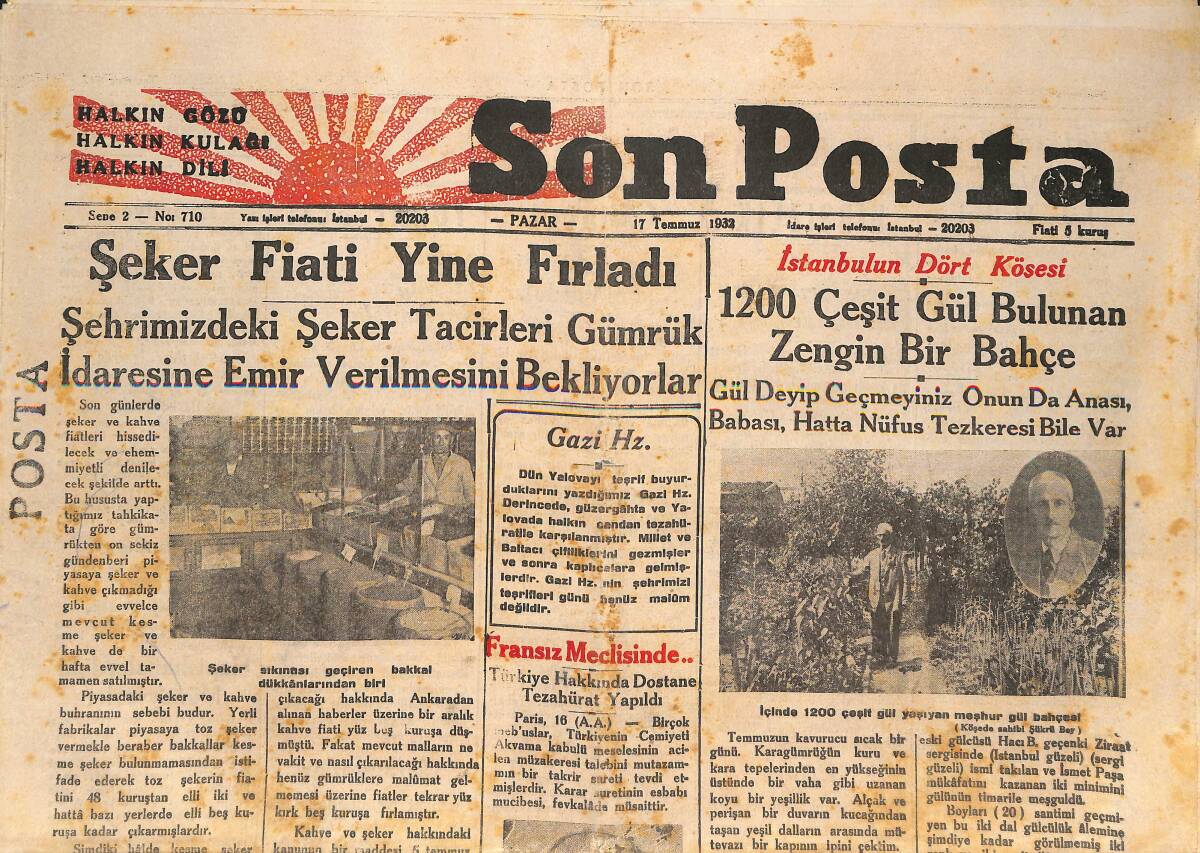 Son Posta Gazetesi 17 Temmuz 1932 - Gazi Hz. Yalova'yı Teşrif Buyurmuşlardır - Prenses Samiye Cansur Bir Cinayet İşledi GZ146628 - 1