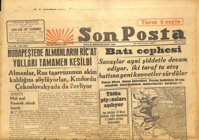Son Posta Gazetesi 26 Aralık 1944 - Çörçil Ve Eden Atinaya Geldiler GZ71335 - 1