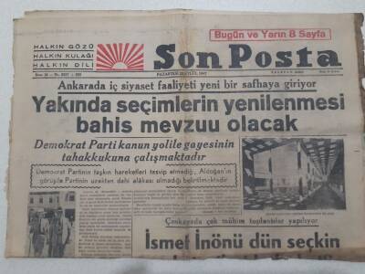 Son Posta Gazetesi 29 Eylül 1947 - Çankayada Çok Mühim Toplantılar GZ71679 - 1