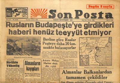 Son Posta Gazetesi 5 Kasım 1944 - Almanlar Balkanlardan Tamamen Çekildiler GZ71336 - 2