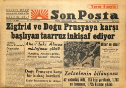 Son Posta Gazetesi 8 Ekim 1944 - Rus Ordusu Batı Trakyaya İnmeyecek GZ71338 - 2