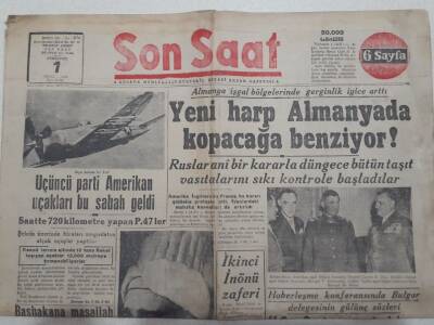 Son Saat Gazetesi 1 Nisan 1948 - Üçüncü Parti Amerikan Uçakları Geldi GZ71664 - 1