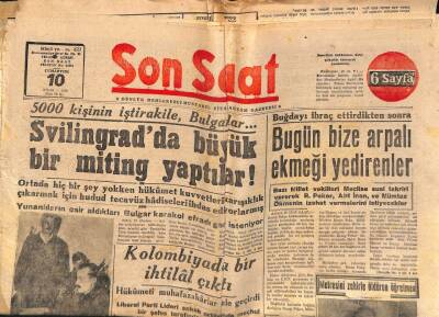 Son Saat Gazetesi 10 Nisan 1948 - Bulgarlar Svilingradda Büyük Miting Yaptılar GZ71068 - 2