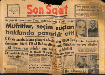 Son Saat Gazetesi 11 Şubat 1950 - Ingrid Bergmanın Boşanma Kağıtları - Hususi Fabrikalarda Tensikat Yine Başladı GZ119247 - 1