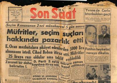 Son Saat Gazetesi 11 Şubat 1950 - Yvnne de Carlo İstanbuldan Geçti - Kastovun Son Sözleri GZ119248 - 1