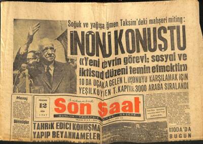 Son Saat Gazetesi 12 Ekim 1961 - İnönü Konuştu GZ79296 - 1