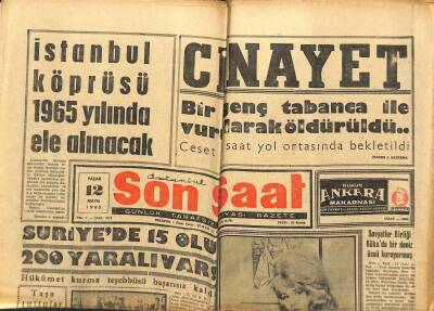 Son Saat Gazetesi 12 Mayıs 1963 - Bazı Fotoğrafçılar Dün , Lady Chinchillayı Soymak İstedi - İstanbul Köprüsü 165 Yılında Ele Alınacak GZ122233 - 1