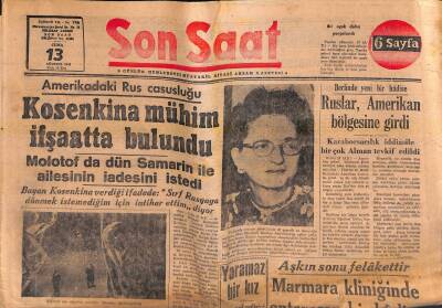 Son Saat Gazetesi 13 Ağustos 1948 - Ticaret Bakanı Cemil Sait Dün İzahat Verdi GZ119252 - 1