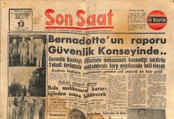 Son Saat Gazetesi 13 Temmuz 1948 - Bernadotteun Raporu Güvenlik Konseyinde GZ71368 - 2