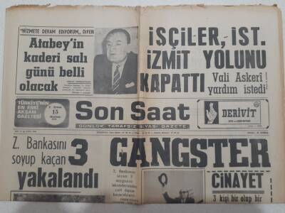 Son Saat Gazetesi 15 Haziran 1970 - Ziraat Bankasını Soyan Üç Kişi Yakalandı GZ71601 - 1