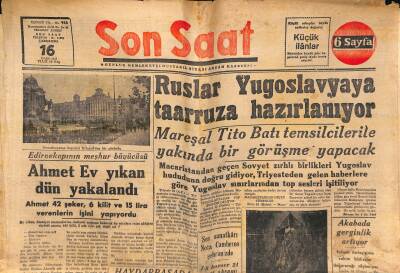 Son Saat Gazetesi 16 Mart 1949 - Ruslar Yugoslavyaya Taarruza Hazırlanıyor GZ119255 - 1