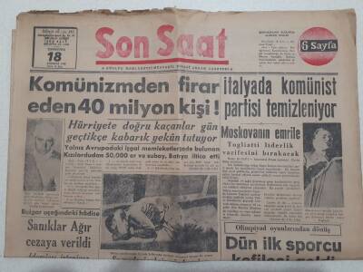 Son Saat Gazetesi 18 Ağustos 1948 - İtalyada Komünist Partisi Temizleniyor GZ71644 - 1