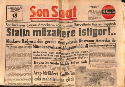 Son Saat Gazetesi 18 Mayıs 1948 - Stalin Müzakere İstiyor GZ71064 - 2
