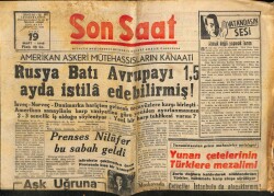Son Saat Gazetesi 19 Mart 1948 - Rusya Batı Avrupayı 1,5 Ayda İstila Edebilirmiş GZ71362 - 1