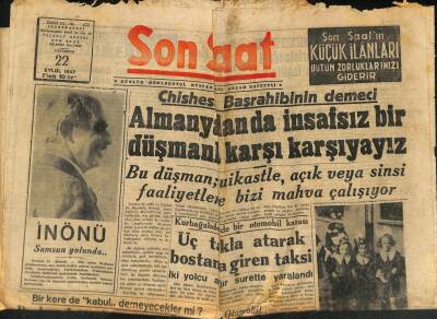 Son Saat Gazetesi 22 Eylül 1947 - Dünyayı Tehdit Eden Açlık Tehlikesi - İnönü Samsun Yolunda GZ122213 - 1