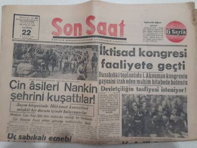 Son Saat Gazetesi 22 Kasım 1948 - Çin Asileri Nankin Şehrini Kuşattılar GZ71627 - 1