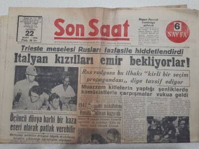 Son Saat Gazetesi 22 Mart 1948 - Üçüncü Dünya Harbi Patlak Verebilir GZ71641 - 1