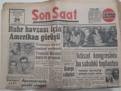 Son Saat Gazetesi 23 Kasım 1948 - Ruhr Havzası İçin Amerikan Görüşü GZ71621 - 1