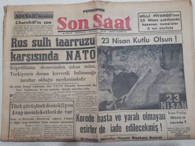 Son Saat Gazetesi 23 Nisan 1953 - Rus Sulh Taarruzu Ve Nato GZ71650 - 1