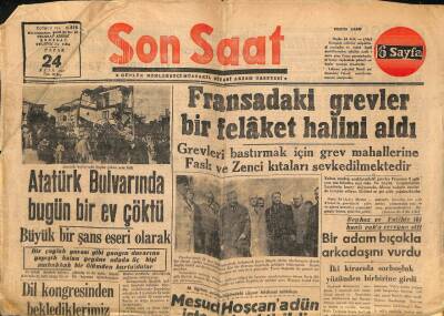Son Saat Gazetesi 24 Ekim 1948 - Mesut Hoşcana Görevden El Çektirildi GZ71376 - 1