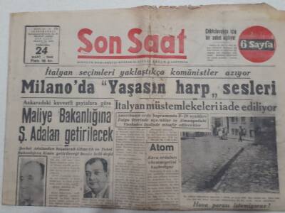 Son Saat Gazetesi 24 Mart 1948 - İtalyan Seçimleri Yaklaştıkça Komünistler Azıyor GZ71639 - 1