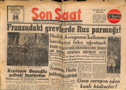Son Saat Gazetesi 25 Ekim 1948 - Fransadaki Grevlerde Rus Parmağı GZ71373 - 1