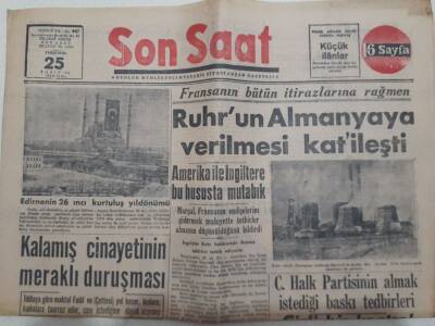Son Saat Gazetesi 25 Kasım 1948 - Kalamış Cinayetinin Meraklı Duruşması GZ71617 - 1