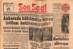 Son Saat Gazetesi 25 Mayıs 1948 - Kabineyi Necmettin Sadakın Kurması Muhtemel GZ71066 - 2