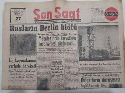 Son Saat Gazetesi 27 Ekim 1948 - Rusların Berlin Blöfü GZ71631 - 1