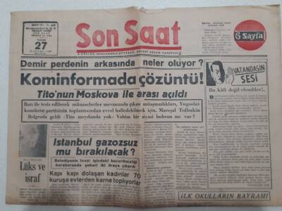 Son Saat Gazetesi 27 Haziran 1948 - İstanbul Gazozsuz mu Bırakılacak? GZ71602 - 1