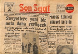 Son Saat Gazetesi 27 Temmuz 1948 - Sovyetlere Yeni Bir Nota Verilecek GZ71350 - 1