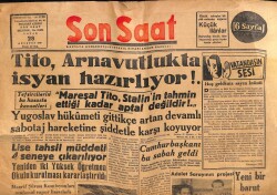Son Saat Gazetesi 28 Ağustos 1949 - Tito Arnavutlukta İsyan Hazırlıyor GZ71071 - 2