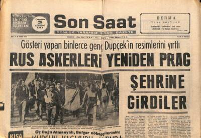 Son Saat Gazetesi 28 Ağustos 1968 - Rus Askerleri Yeniden Prag Şehrine Girdiler GZ83137 - 1