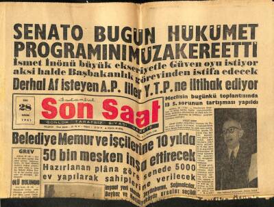 Son Saat Gazetesi 28 Kasım 1961 - Türk Musikisi , Konservatuar Ve Radyodan Kaldırılıyor Mu ? GZ79303 - 1