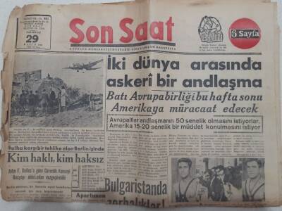 Son Saat Gazetesi 29 Kasım 1948 - Olimpiyat Şampiyonları Hala Yevmiyelerini Bekliyorlar GZ71615 - 1