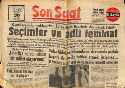 Son Saat Gazetesi 29 Nisan 1948 - Faik Ahmet Barutçu Ne Söylüyor? GZ71384 - 1