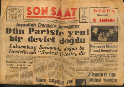 Son Saat Gazetesi 3 Ekim 1946 - Japonlarda Atom Bombası Yapmışlar GZ71380 - 2