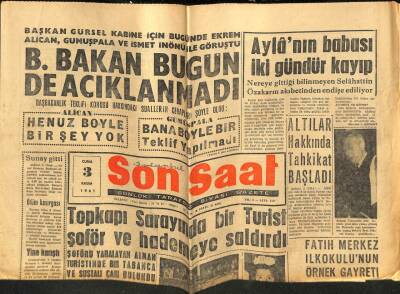 Son Saat Gazetesi 3 Kasım 1961 - Fatih Merkez İlkokulunun Örnek Gayreti GZ79300 - 1