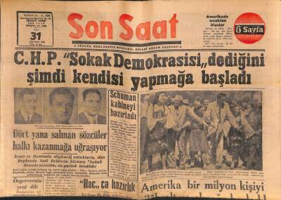 Son Saat Gazetesi 31 Ağustos 1948 - Amerika Bir Milyon Kişiyi Silah Altına Almağa Başladı ! - Schuman Kabineyi Hazırladı GZ119244 - 1
