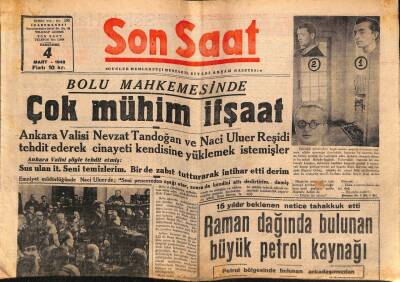 Son Saat Gazetesi 4 Mart 1948 - Raman Dağında Büyük Petrol Yatağı Bulundu GZ71046 - 1