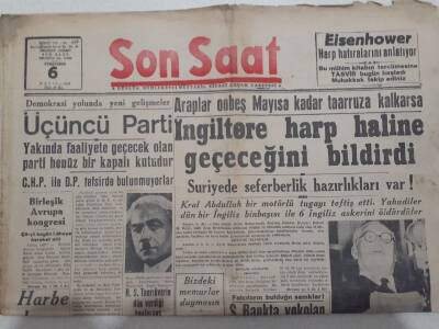 Son Saat Gazetesi 6 Mayıs 1948 - Suriyede Seferberlik Hazırlıkları Var GZ71665 - 1