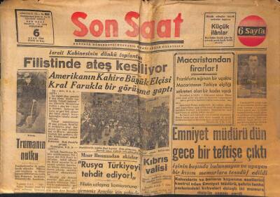 Son Saat Gazetesi 6 Ocak 1949 - Filistinde Ateş Kesiliyor - Macaristandan Firarlar GZ119256 - 1
