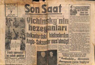Son Saat Gazetesi 7 Ekim 1947 - Vichinskynin Hezeyanları GZ71074 - 1