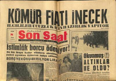 Son Saat Gazetesi 8 Ocak 1961 - Okunmuş Altınlar Ne Oldu ? GZ79280 - 1