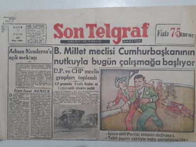 Son Telgraf Gazetesi - 1 Kasım 1953 - Kasım Gülek Menderesin İsnatlarını Reddetti GZ112748 - 1