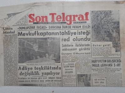 Son Telgraf Gazetesi - 1 Mayıs 1953 - Dumlupınar Faciası Mevkuf Kaptanın Tahliye İsteği Red Olundu GZ112754 - 1
