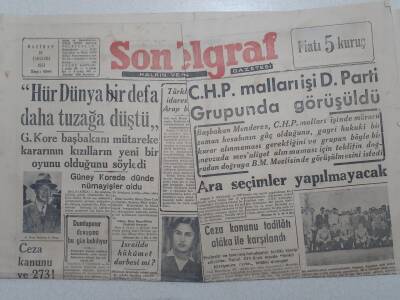 Son Telgraf Gazetesi - 10 Haziran 1953 - Güney Kore Başbakanı Hür Dünya Bir Defa Daha Tuzağa Düştü GZ112744 - 1