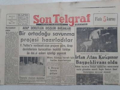 Son Telgraf Gazetesi - 11 Mayıs 1953 - Arap Devletleri Dışişleri Bakanları Bir Ortadoğu Savunma Projesi Hazırladılar GZ112724 - 1